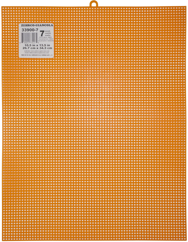 Zehrco-Giancola Plastic Canvas 7 Count 13.5"X10.5"-Orange