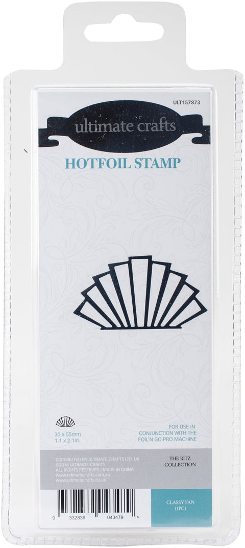Ultimate Crafts The Ritz Hotfoil Stamp 1.1"X2.1"-Classy Fan