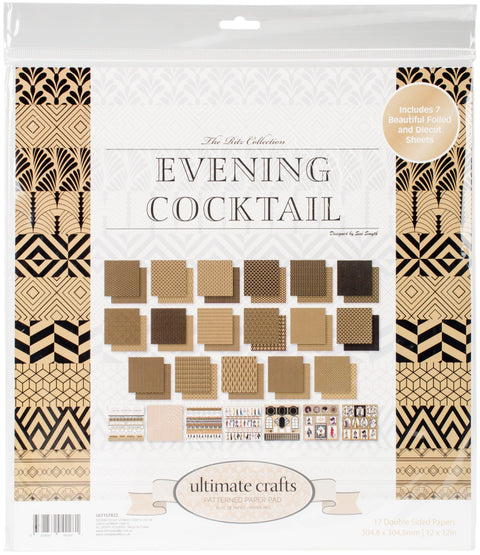 Ultimate Crafts Double-Sided Paper Pad 12"X12" 24/Pkg-The Ritz Evening Cocktail