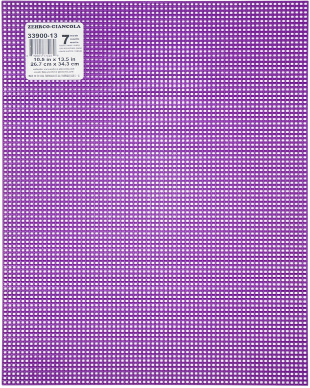 Zehrco-Giancola Plastic Canvas 7 Count 13-1/2" X 10-1/2"-Purple