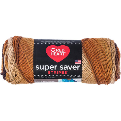 Red Heart Super Saver Yarn-Latte Stripe