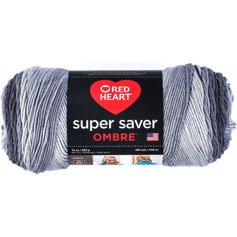 Red Heart Super Saver Ombre Yarn-Anthracite