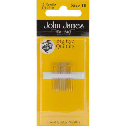 John James Big Eye Quilting Hand Needles-Size 10 12/Pkg
