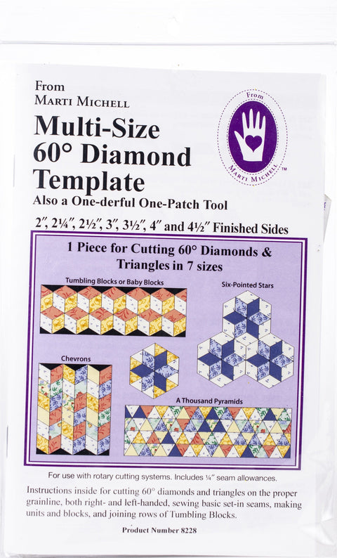 Marti Michell One-Derful One-Patch Template-60 Degree Diamond & Triangle
