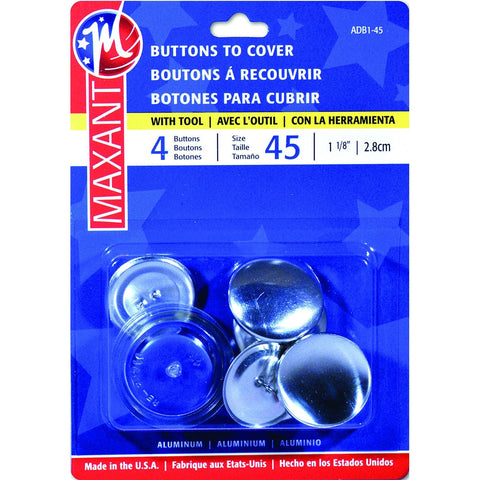 Maxant Button Cover Button Kit-Size 45 1-1/8" 4/Pkg