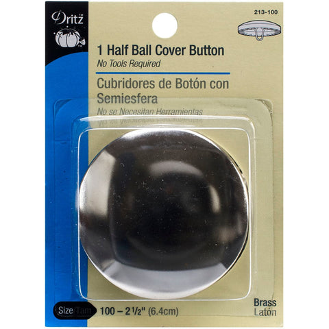 Dritz Half-Ball Cover Buttons-Size 100 2-1/2" 1/Pkg