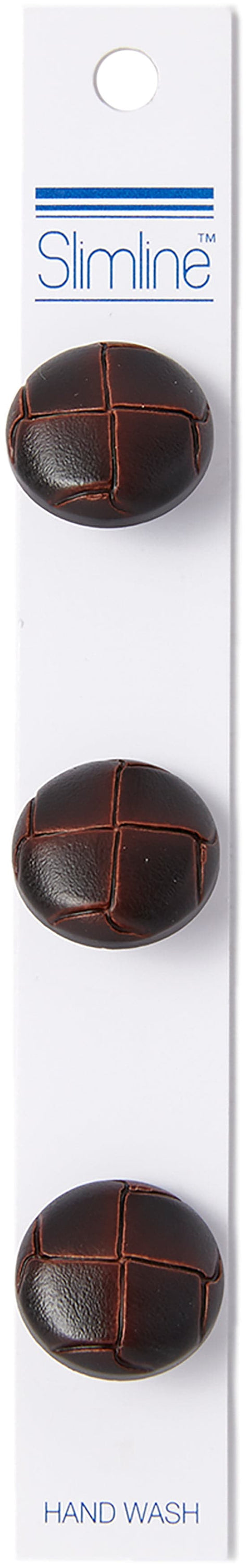 Slimline Buttons Series 2-Brown Imitation Leather Shank 3/4" 3/Pkg