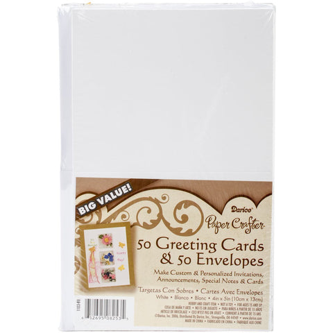 Darice Heavyweight A2 Cards/Envelopes (4.375"X5.75") 50/Pkg-White