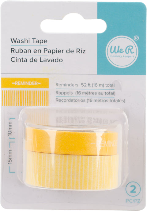 We R Chomper Washi Tape 2/Pkg-Reminders-Yellow