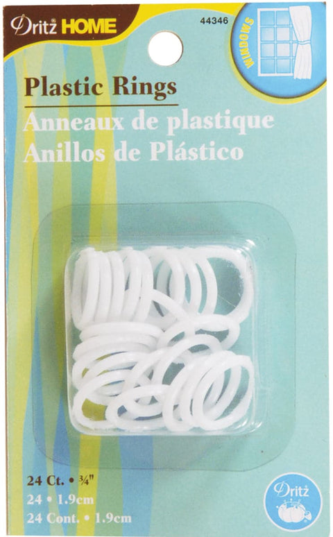 Dritz Home Plastic Rings .75" 24/Pkg-White