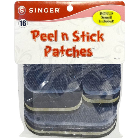 Singer Peel N Stick Patches Assorted Sizes 18/Pkg-Assorted Denim & Twill