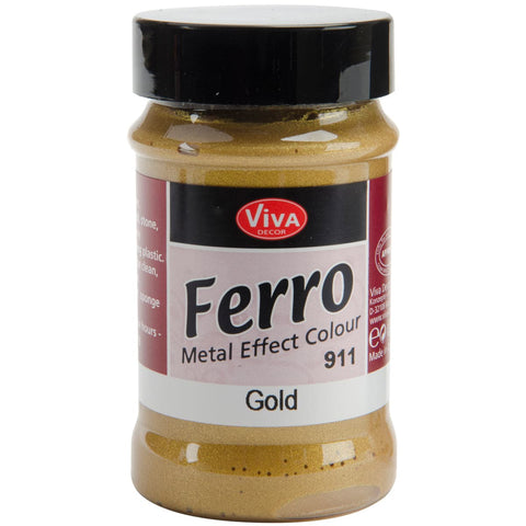 Ferro Metal Effect Textured Paint 3oz-Gold