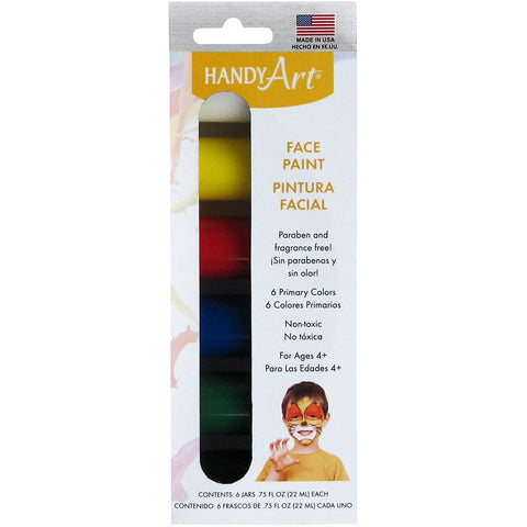 Handy Art Face Paints .75oz 6/Pkg-Primary