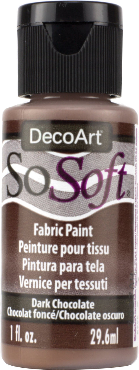 SoSoft Fabric Acrylic Paint 1oz-Dark Chocolate
