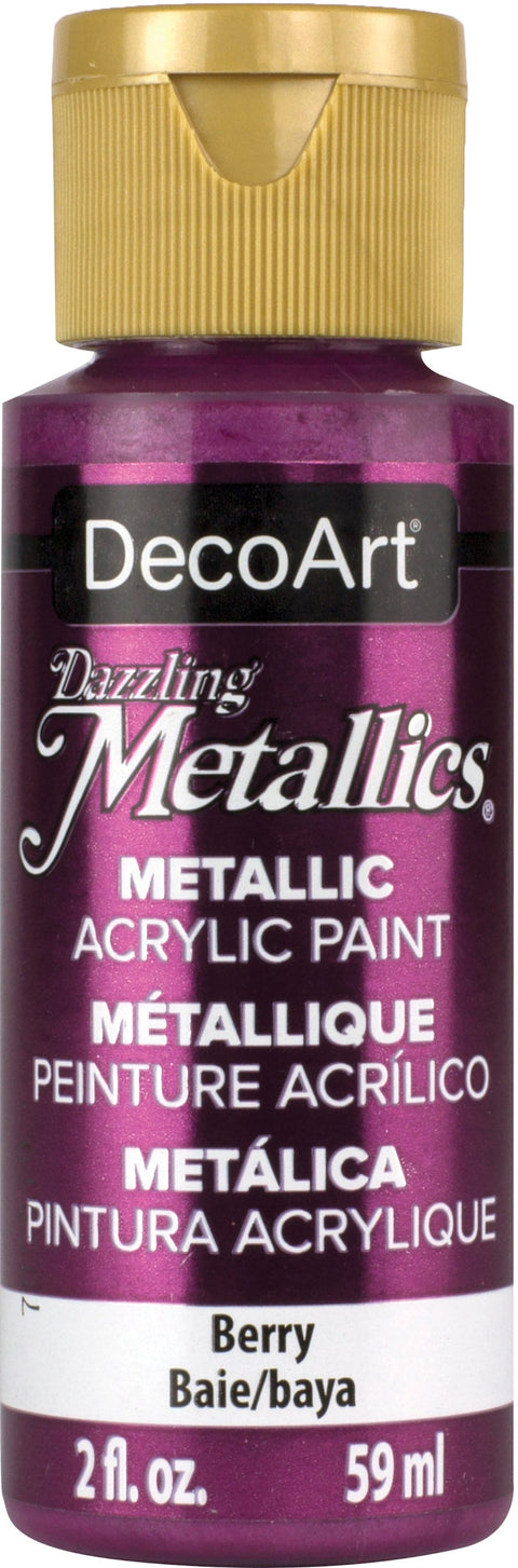 DecoArt Dazzling Metallics Acrylic Paint 2oz-Berry