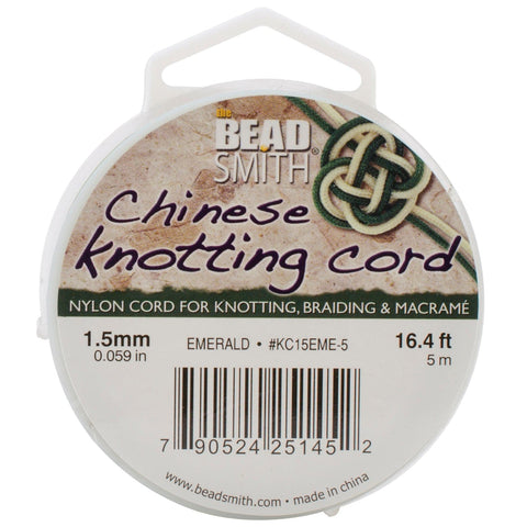 Chinese Knotting Cord 1.5mmX16.4'-Emerald