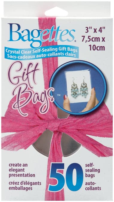 Bagettes Self-Sealing Gift Bags 50/Pkg-3"X4" Clear