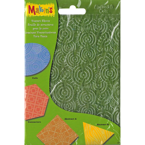 Makin's Clay Texture Sheets 7"X5.5" 4/Pkg-Set H (Coils, Connectors & Abstracts)