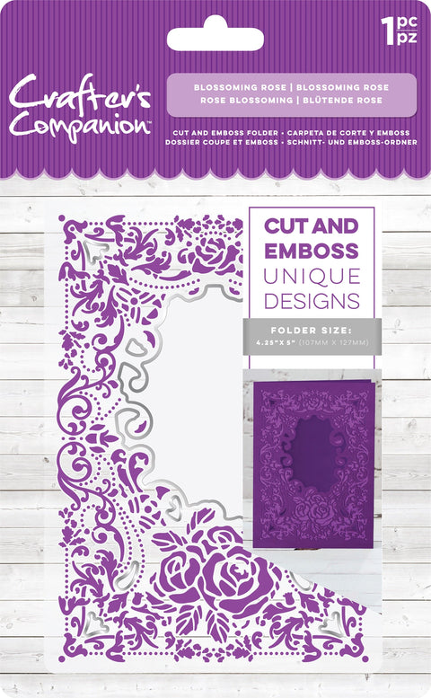 Crafter's Companion Cut & Emboss Folder 4.25"X5.5"-Blossoming Rose