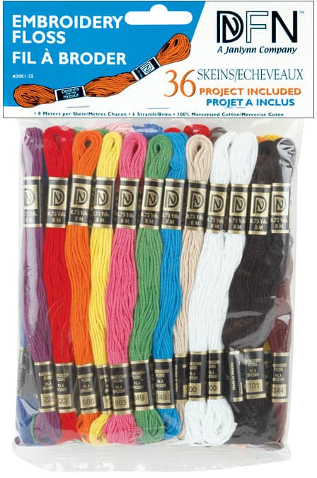 Janlynn Cotton Embroidery Floss Pack 8.7yd 36/Pkg-Primary Colors