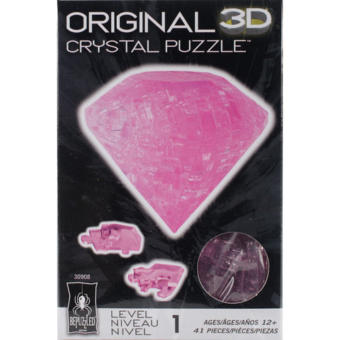 3-D Crystal Puzzle -Pink Diamond