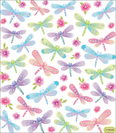 Sticker King Stickers-Dragonflies Glitter