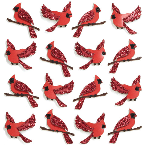 Jolee's Cabochon Dimensional Repeat Stickers-Cardinals