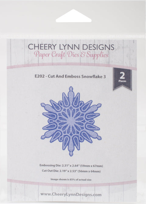 Cheery Lynn Designs Cut & Emboss Die-Snowflake 3 2.19" To 2.64"