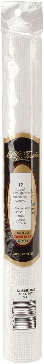 Needlepoint Interlock Canvas 18"X20"-12 Mesh White