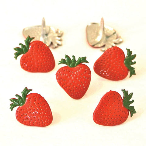 Eyelet Outlet Shape Brads 12/Pkg-Strawberries
