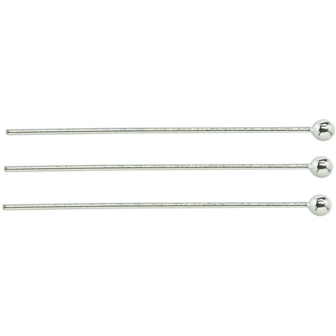 Plated Silver Elegance Metal Findings-Ball Head Pins 25mm 18/Pkg