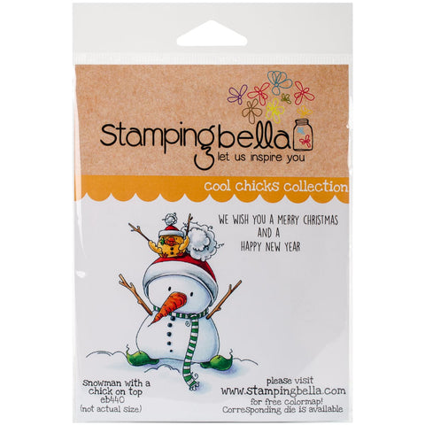 Stamping Bella Cling Stamp 6.5"X4.5"-Snowman With Chick On Top