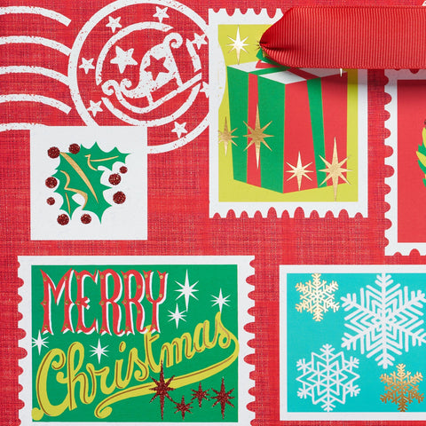 Papyrus Gift Bag-Retro Stamps