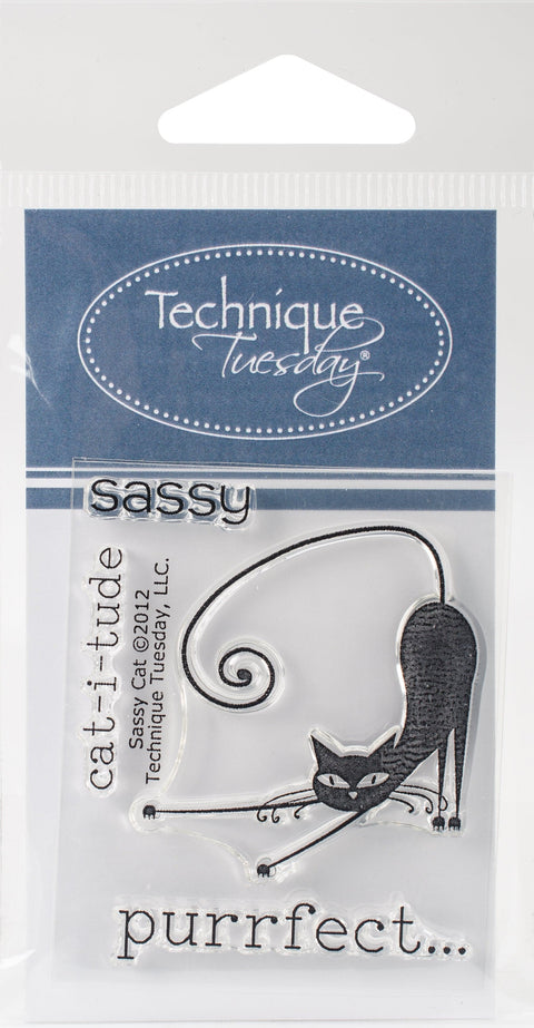 Technique Tuesday Clear Stamps 2"X2.5"-Sassy Cat