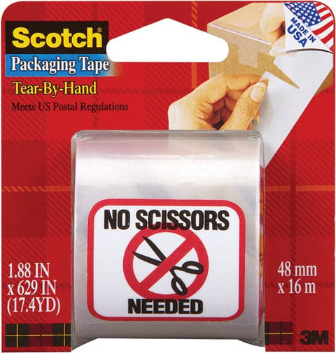Scotch Tear-By-Hand Packaging Tape-1.88"X629" Clear