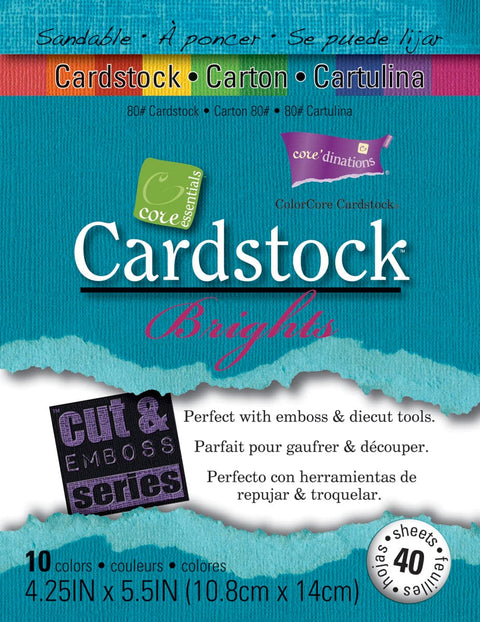 Core'dinations Core Essentials Cardstock 4.25"X5.5" 40/Pkg-Brights