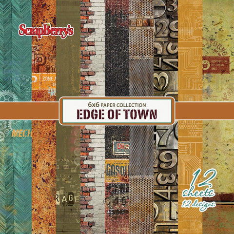 ScrapBerry's Edge Of Town Paper Pack 6"X6" 12/Pkg-Single-Sided