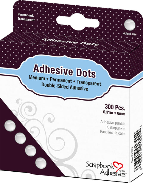 Dodz Adhesive Dot Roll-Medium .375" 300/Pkg
