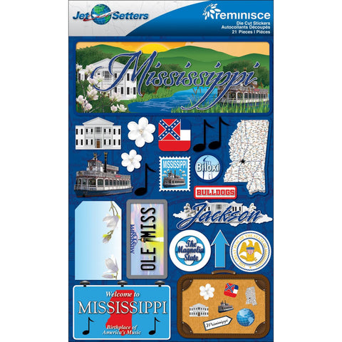 Jet Setters Dimensional Stickers-Mississippi