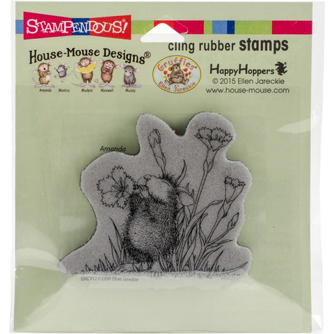 Stampendous House Mouse Cling Stamp -Floral Trumpet