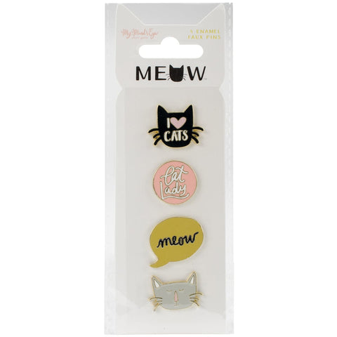 Meow Enamel Painted Pins 4/Pkg-