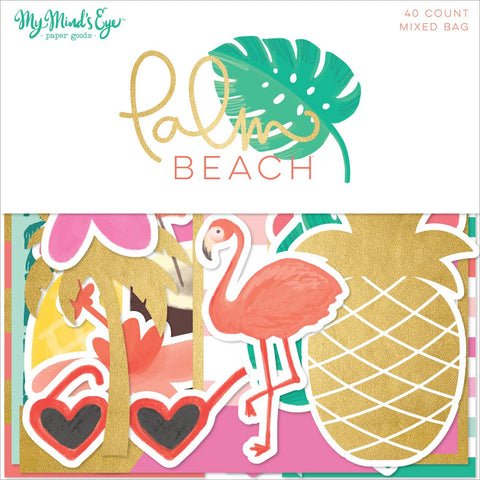 Palm Beach Mixed Bag Cardstock Die-Cuts 40/Pkg-W/Gold Foil