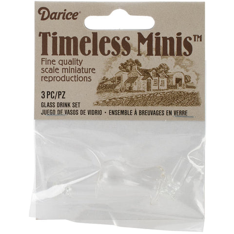 Timeless Miniatures-Glass Drink Set 3/Pkg