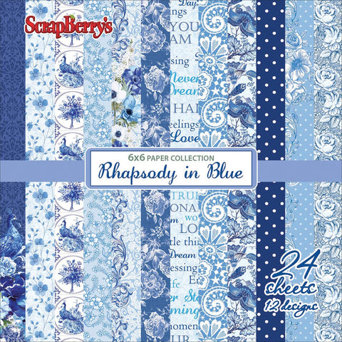 ScrapBerry's Rhapsody In Blue Paper Pack 6"X6" 24/Pkg-12 Single-Sided Designs/2