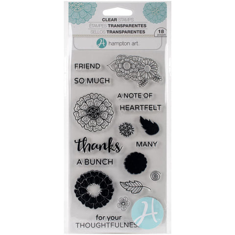 Hampton Art Layering Clear Stamps 4"X8"-Flower Thanks