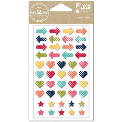 Day 2 Day Planner Epoxy Stickers-Arrows, Hearts & Stars