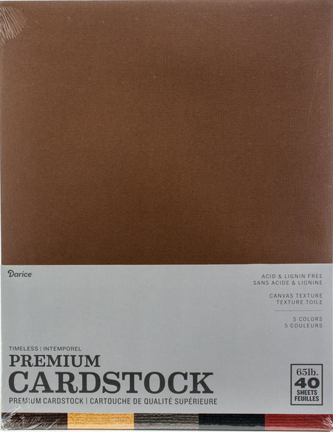 Darice Value Pack Canvas Cardstock 8.5"X11" 40/Pkg-Timeless Assortment