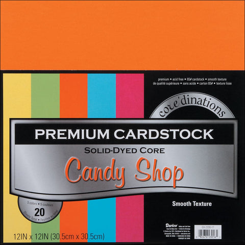 Core'dinations Value Pack Smooth Cardstock 12"X12" 20/Pkg-Candy Shop Assortment