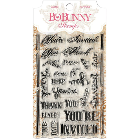 BoBunny Stamps 4"X6"-You're Invited