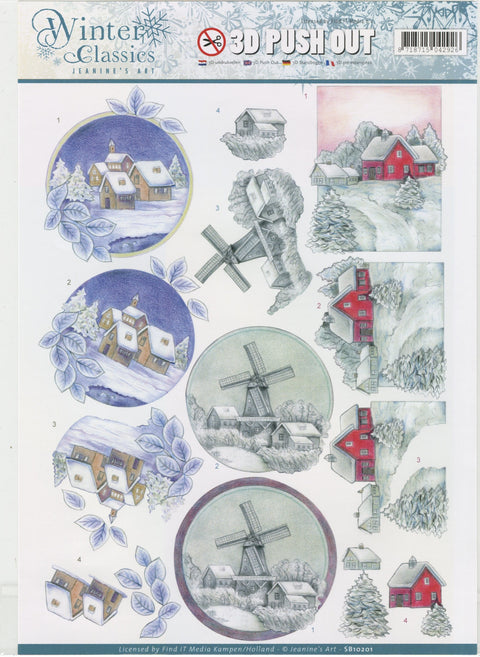 Find It Jeanine's Art Winter Classics Punchout Sheet-Winter Landscape